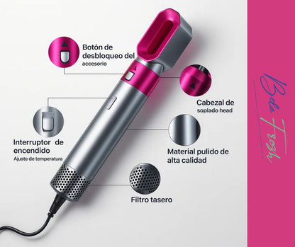 El Cepillo Secador Alisador 5 en 1 con Estuche