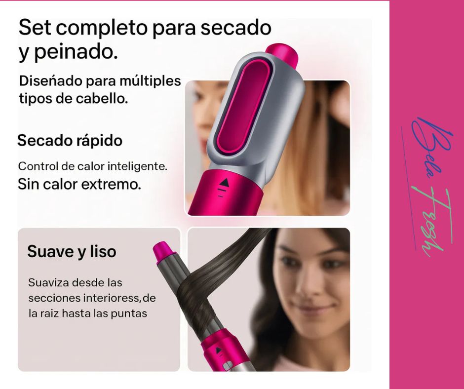 El Cepillo Secador Alisador 5 en 1 con Estuche