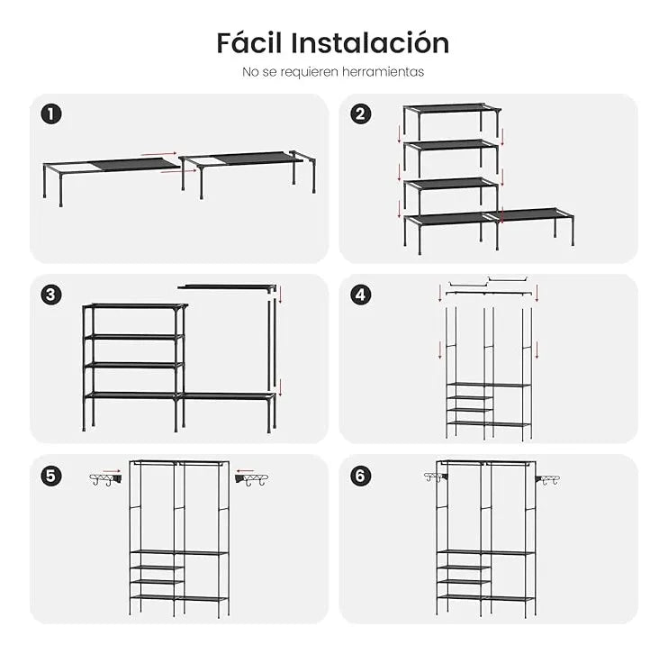 👗👞 Clóset Organizador 2 Espacios con Zapatero y Perchero Multifunción 👗👞