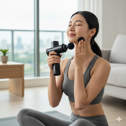 Pistola masajeadora eléctrica para músculos faciales y corporales Kh-320, color negro