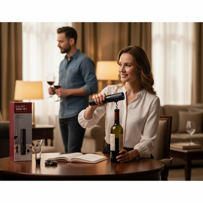 Kit Descorchador De Vino Electrico Recargable Sacacorcho