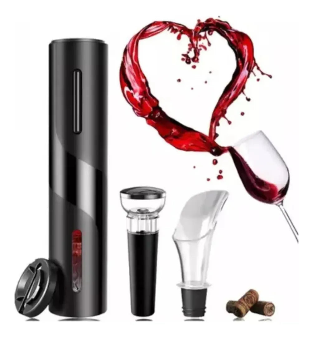 Kit Descorchador De Vino Electrico Recargable Sacacorcho