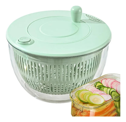 Lavadora De Verduras Escurridor De Ensalada Multifuncional Color Verde Claro