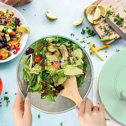 Lavadora De Verduras Escurridor De Ensalada Multifuncional Color Verde Claro