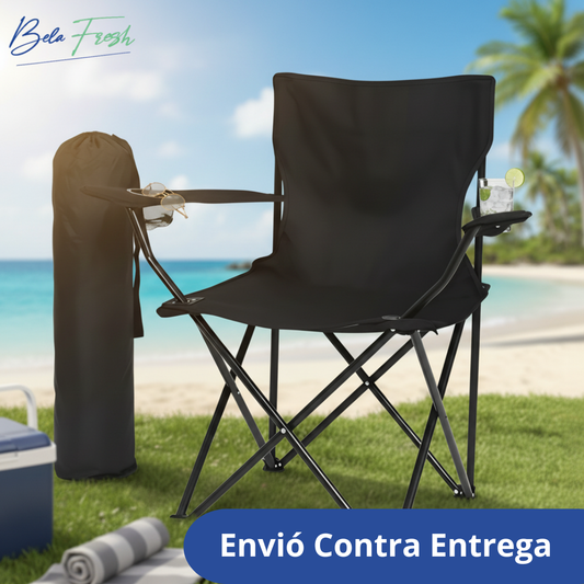 ✨ Silla Camping Plegable con Portavasos y Descansabrazos ✨