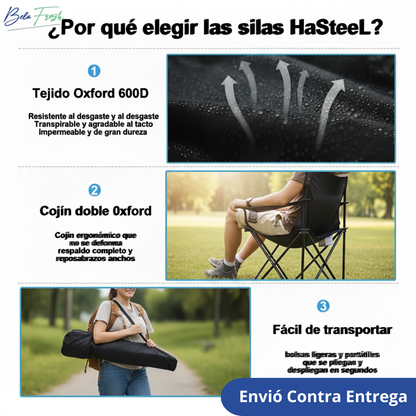 ✨ Silla Camping Plegable con Portavasos y Descansabrazos ✨