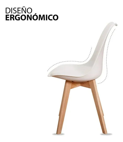 ✨ Set de 4 Sillas Eames/Tulip Acolchadas – Estilo, confort y diseño para tu comedor