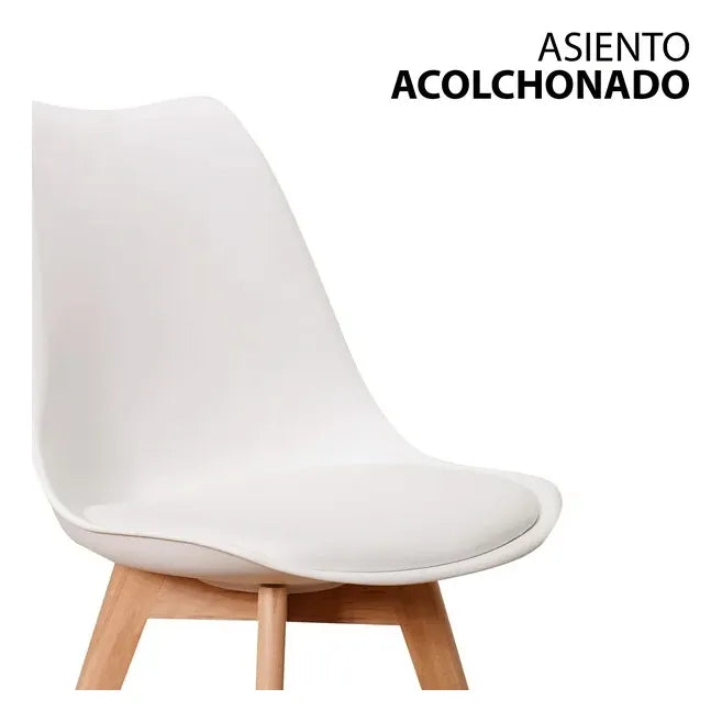 ✨ Set de 4 Sillas Eames/Tulip Acolchadas – Estilo, confort y diseño para tu comedor