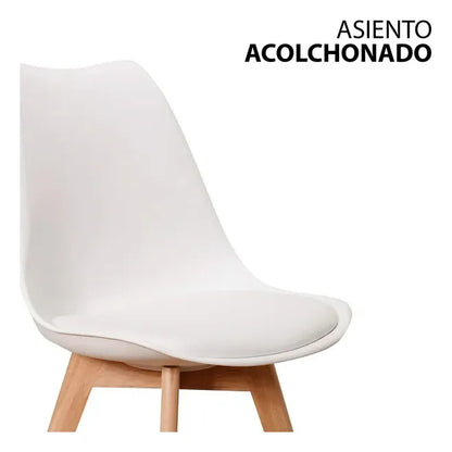 ✨ Set de 4 Sillas Eames/Tulip Acolchadas – Estilo, confort y diseño para tu comedor
