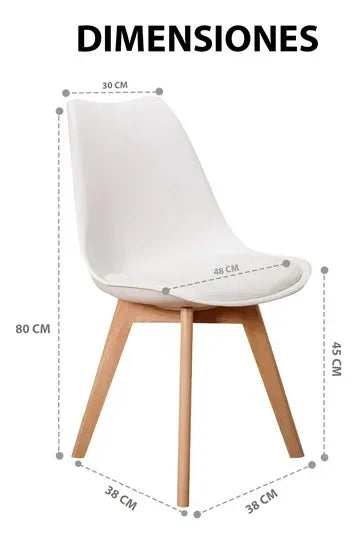 ✨ Set de 4 Sillas Eames/Tulip Acolchadas – Estilo, confort y diseño para tu comedor