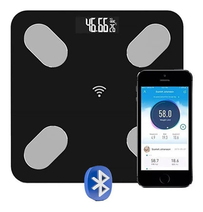 Bascula Bluetooth Pesa Inteligente Balanza Personal Con Pantalla Digital