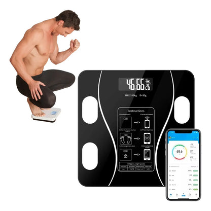 Bascula Bluetooth Pesa Inteligente Balanza Personal Con Pantalla Digital
