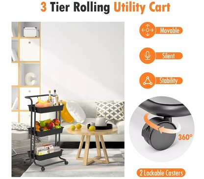 Organizador De Cocina Carrito Auxiliar 3 Niveles