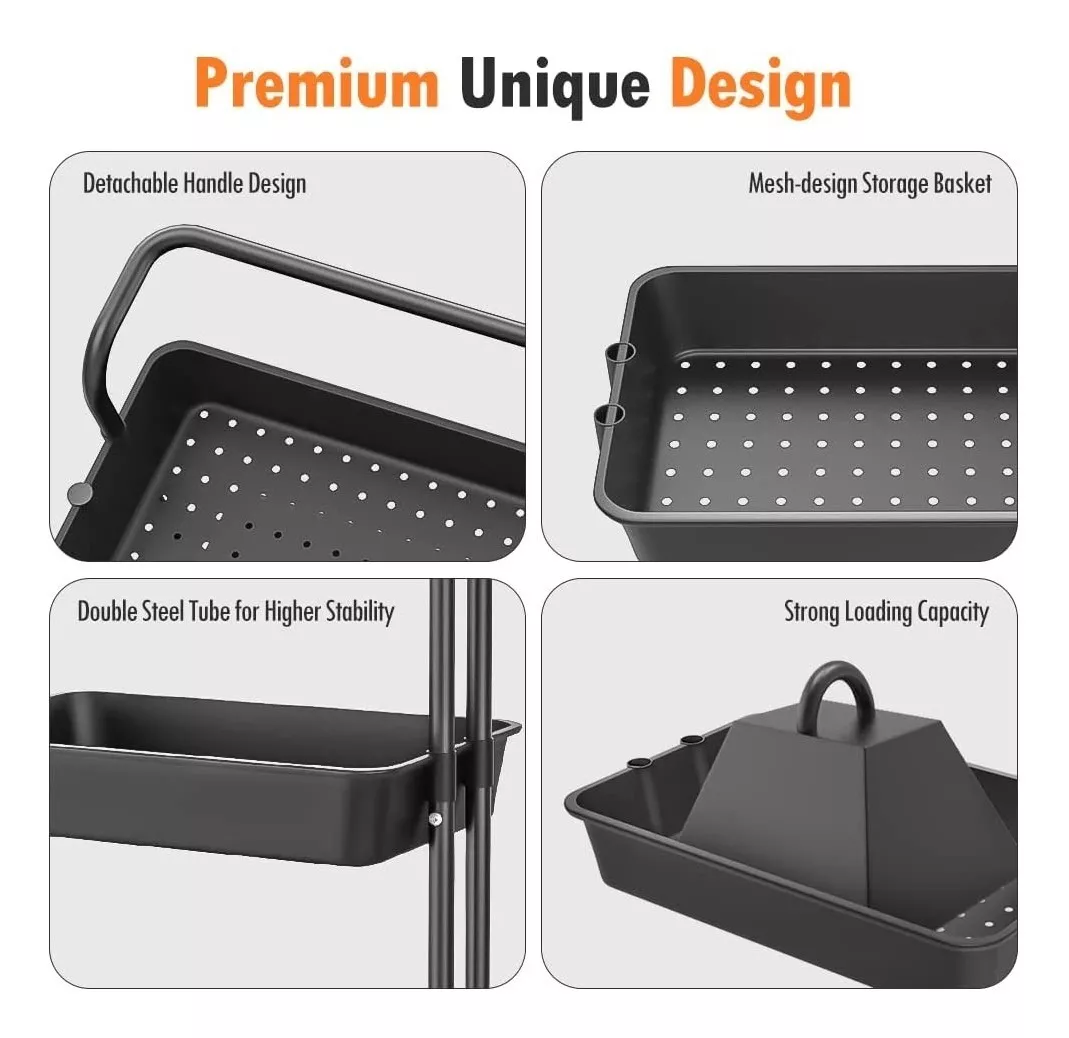 Organizador De Cocina Carrito Auxiliar 3 Niveles