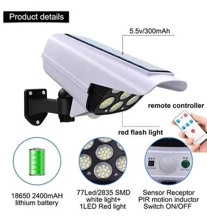 Lámpara Solar con Control Remoto y Sensor de Movimiento – Seguridad y Ahorro de Energía 🌞💡