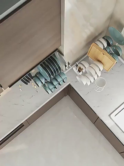 🍽️ Platero Escurridor de Platos y Organizador de Loza – 3 Niveles de Orden y Estilo🍽️